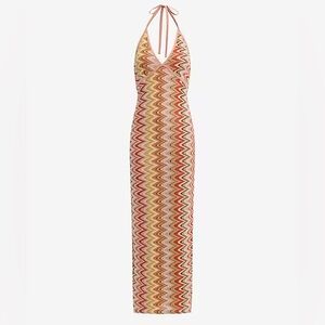 Express Printed Crochet Halter V-neck Maxi Dress - NWOT